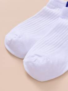 5 Pares De Calcetines Tobilleros Para Hombre Con Estampado De Rayas - Blanco - Ver 5