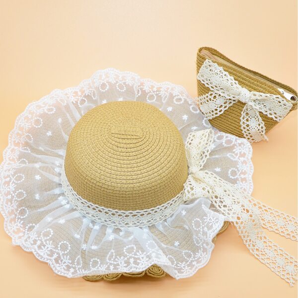 

Toddler Girls Bow Knot Decor Hat & Bag, Khaki