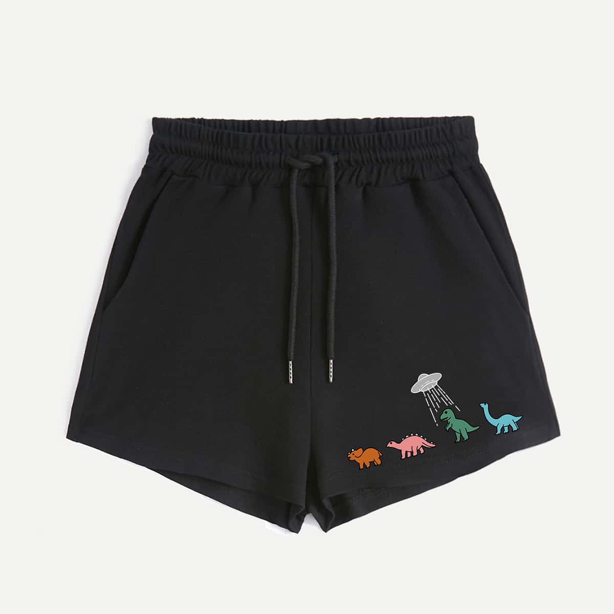 

Cartoon Graphic Shorts, Black