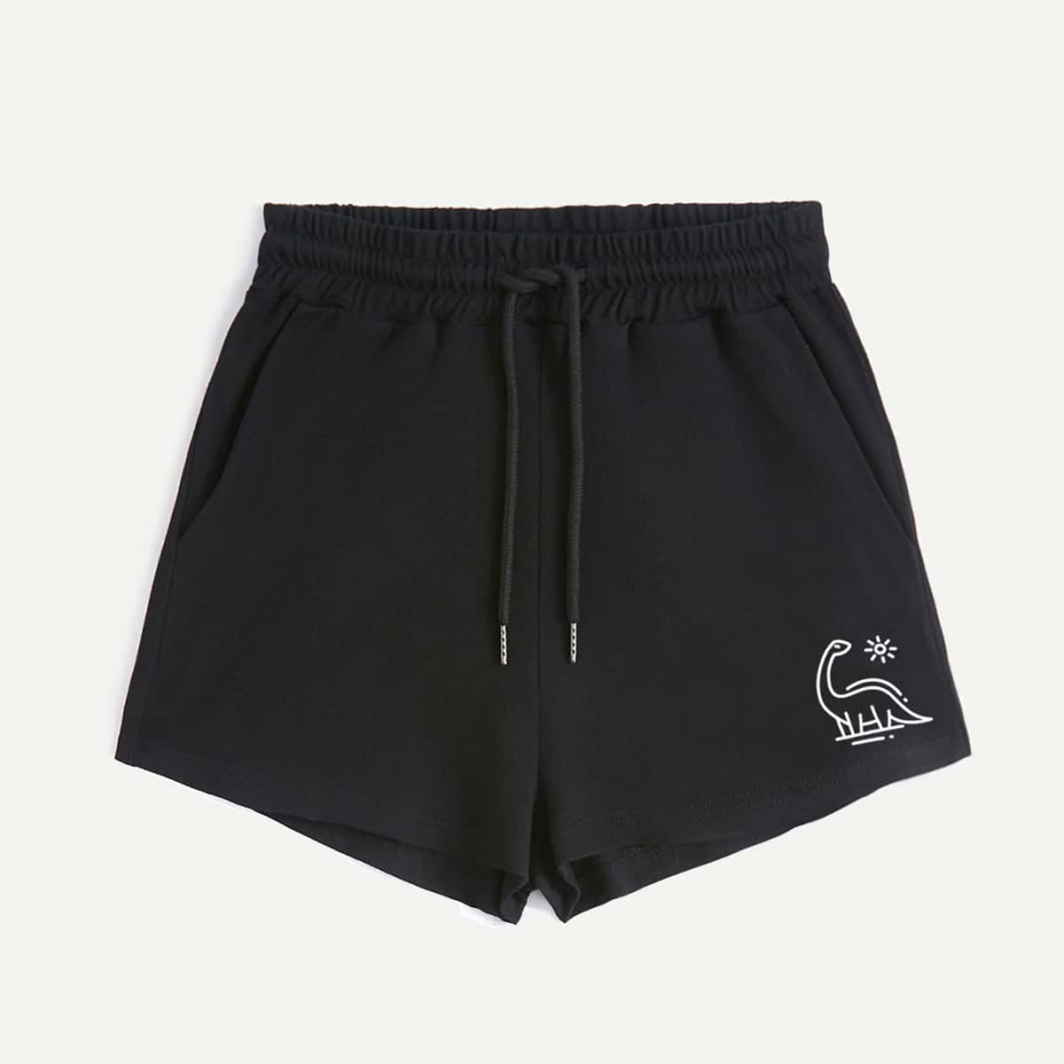

Cartoon Graphic Shorts, Black