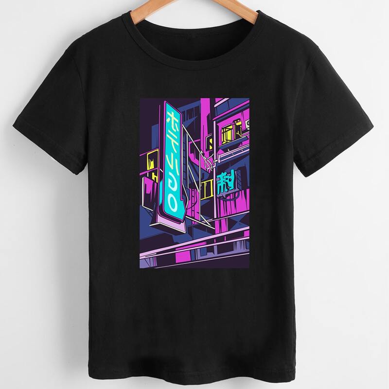 

Japanese Print Tee, Black