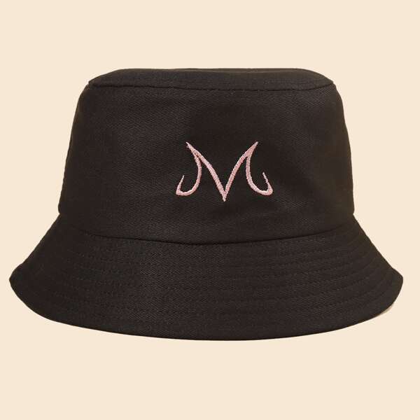 

Men Embroidery Detail Bucket Hat, Black