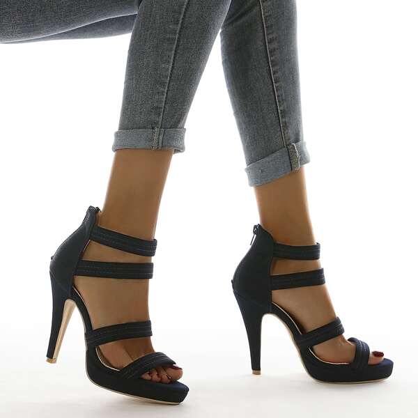 

Minimalist Strappy Sandals, Blue