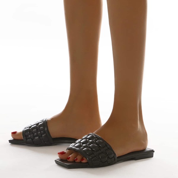 

Braided Slide Sandals, Black