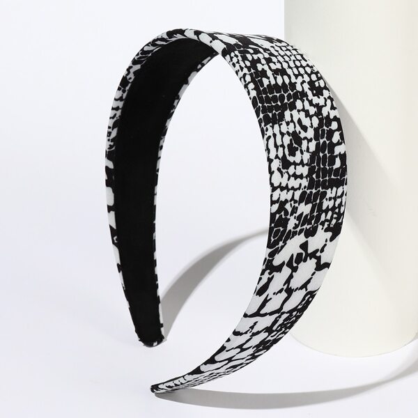 

Graphic Wide Hair Hoop, Black and white