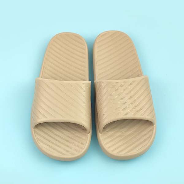 

Men Minimalist Textured Slides, Khaki