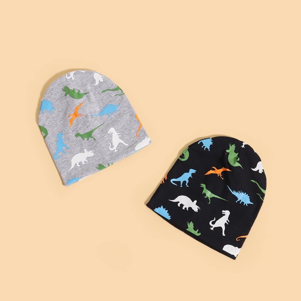 

2pcs Baby Cartoon Graphic Hat, Multicolor