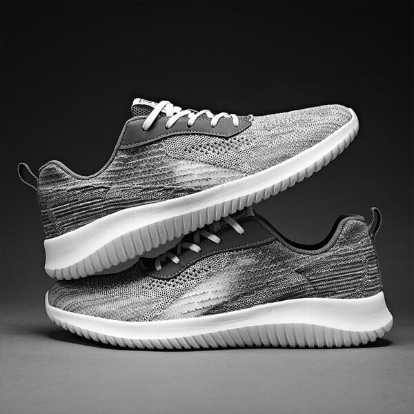 

Men Graphic Lace Up Front Breathable Running Shoes, Grey
