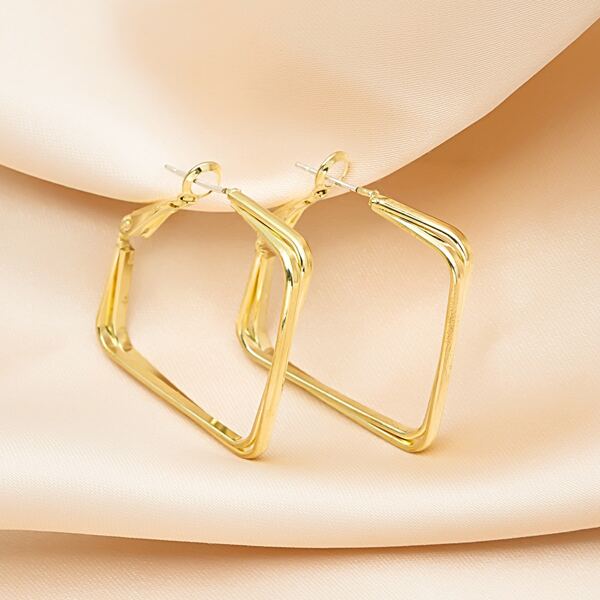 

Geometric Design Earrings, Gold