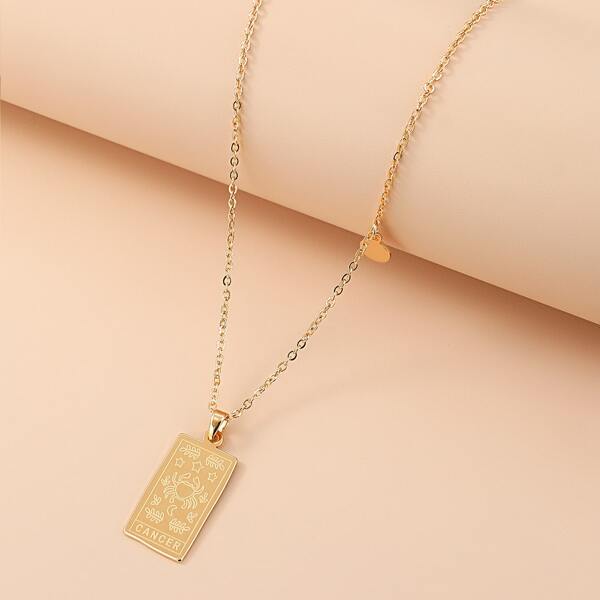 

Rectangle Pendant Necklace, Gold