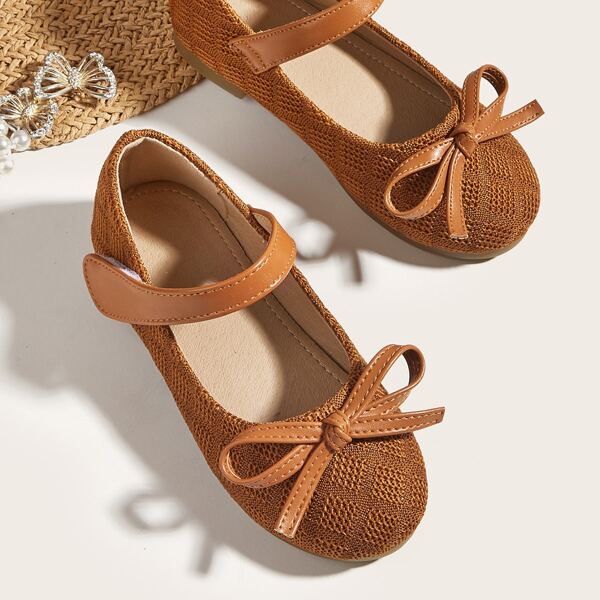 

Toddler Girls Bow Decor Flats, Brown