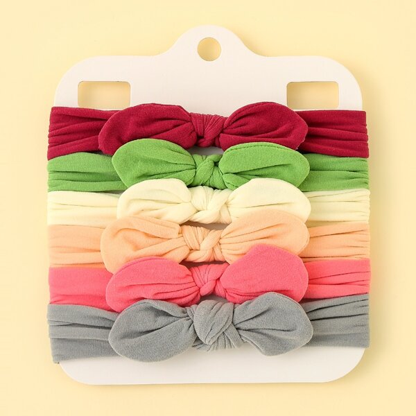 

6pcs Baby Bow Knot Hair Band, Multicolor