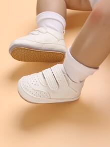 1pair Baby Boys' Minimalist Style Casual Sports Shoes - White - View 2