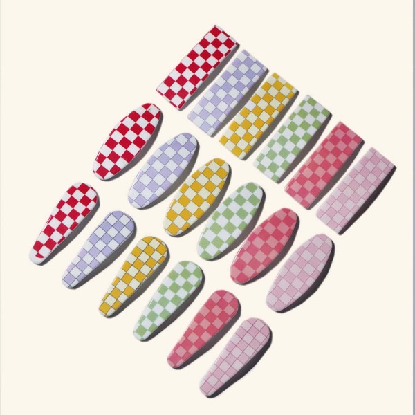 

18pcs Toddler Girls Plaid Hair Clip, Multicolor