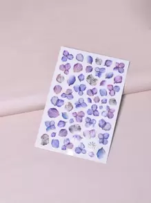 1 hoja Pegatina de arte de uña flor - Multicolor - Ver 1