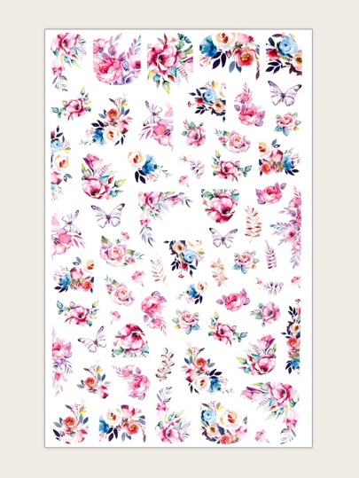1sheet Flower Nail Art Sticker Nails