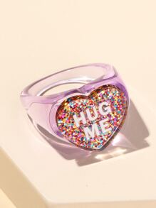 1 Miếng Đúng mốt Hình trái tim Nhẫn Đối với Cô gái Buổi tiệc Đồ trang trí - Màu tím  Violet - Xem 1