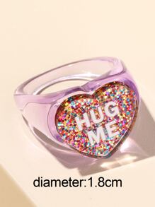 1 Miếng Đúng mốt Hình trái tim Nhẫn Đối với Cô gái Buổi tiệc Đồ trang trí - Màu tím  Violet - Xem 3