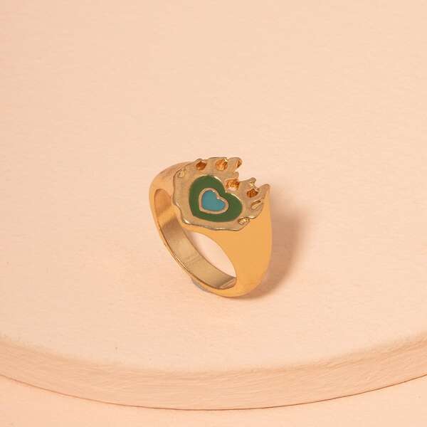 

Heart Decor Ring, Multicolor