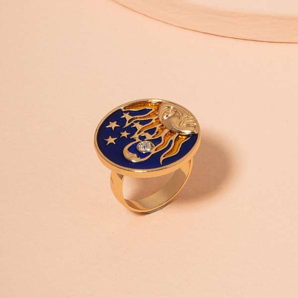 

Rhinestone Decor Ring, Gold