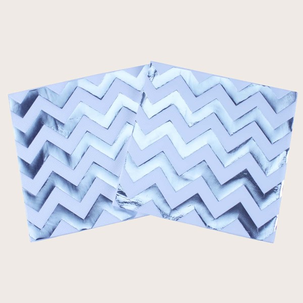 

20pcs Chevron Pattern Disposable Napkin, Silver