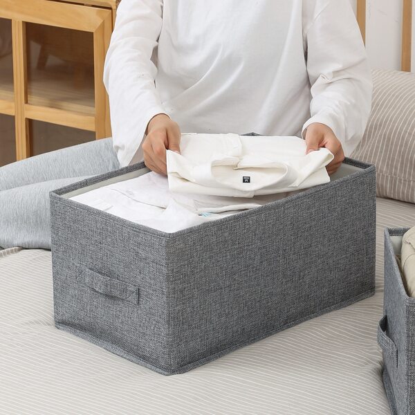 

1pc Collapsible Clothing Storage Box, Grey