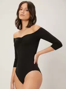 MOTF PREMIUM VISCOSE SLIM TEE BODYSUIT - Black - View 1