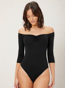 MOTF PREMIUM VISCOSE SLIM TEE BODYSUIT - Black - View 10