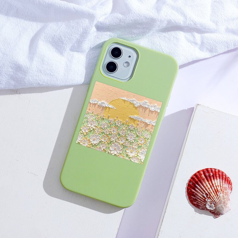 

Flower Pattern Phone Case, Green