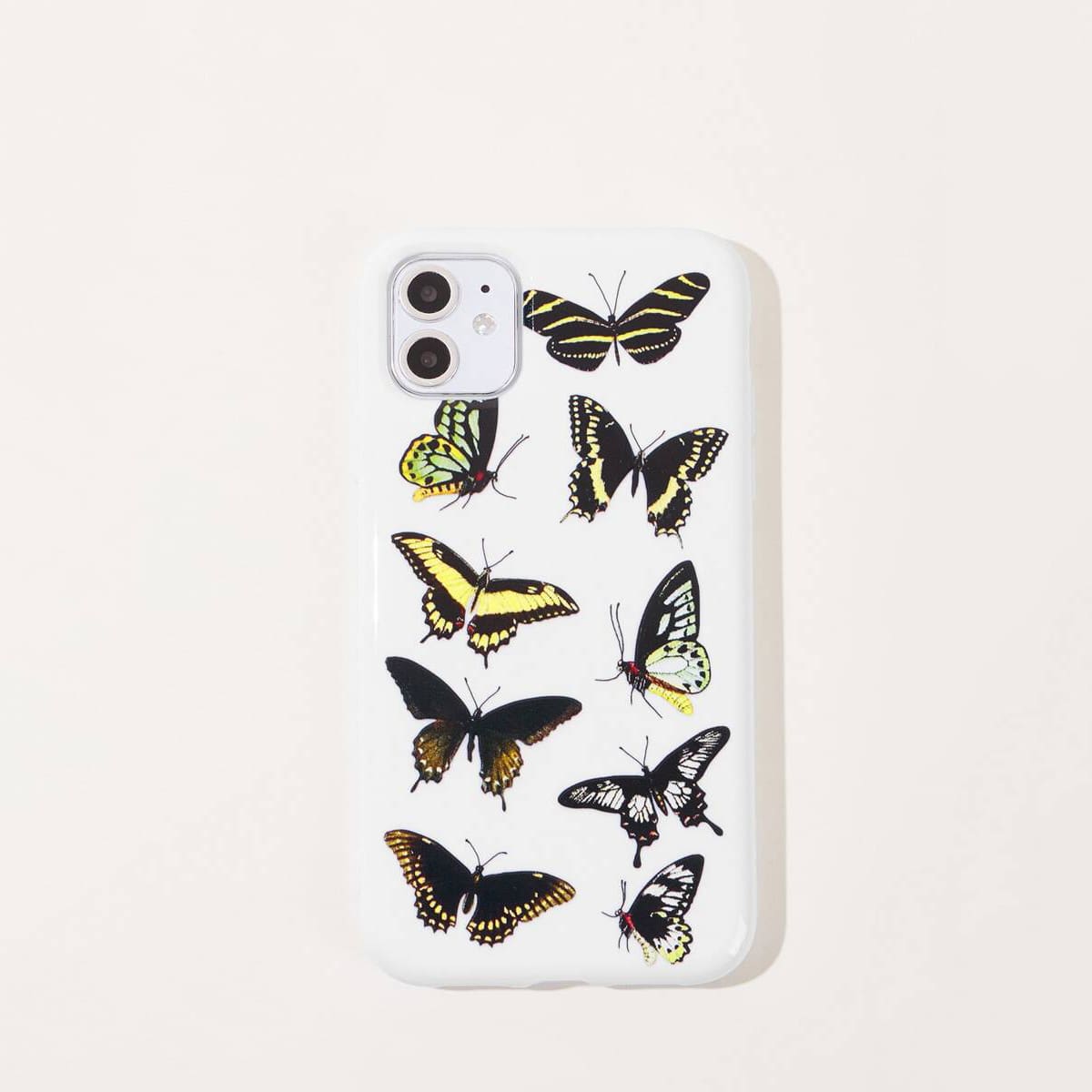 

Butterfly Print Phone Case, Multicolor