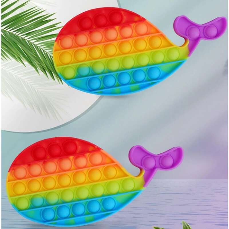

1pc Whale Shaped Push Pop Bubble, Multicolor