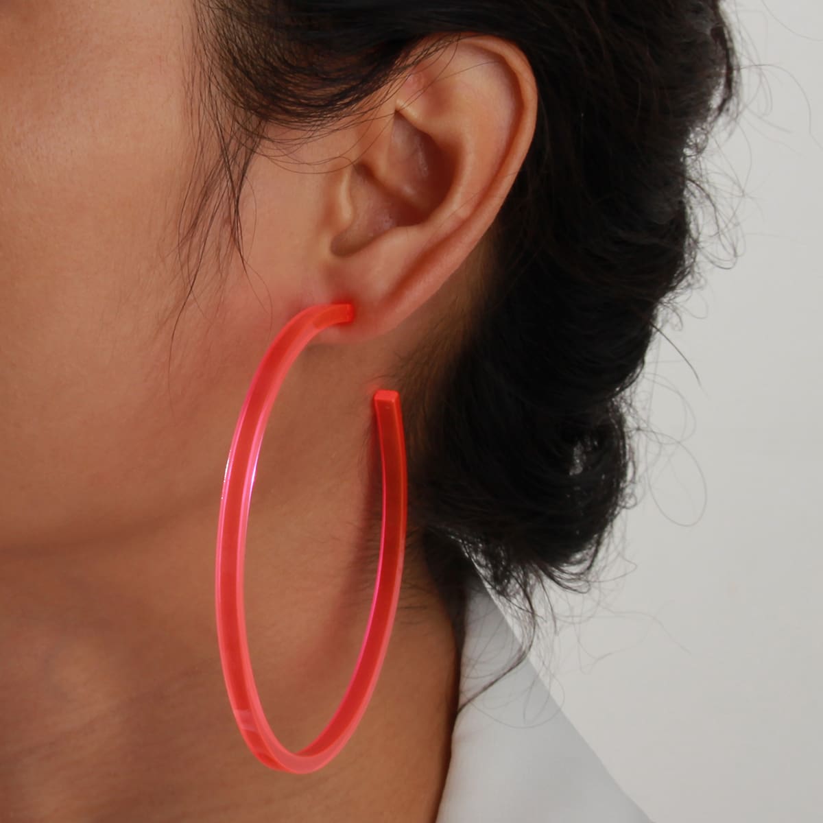 

Minimalist Hoop Earrings, Hot pink
