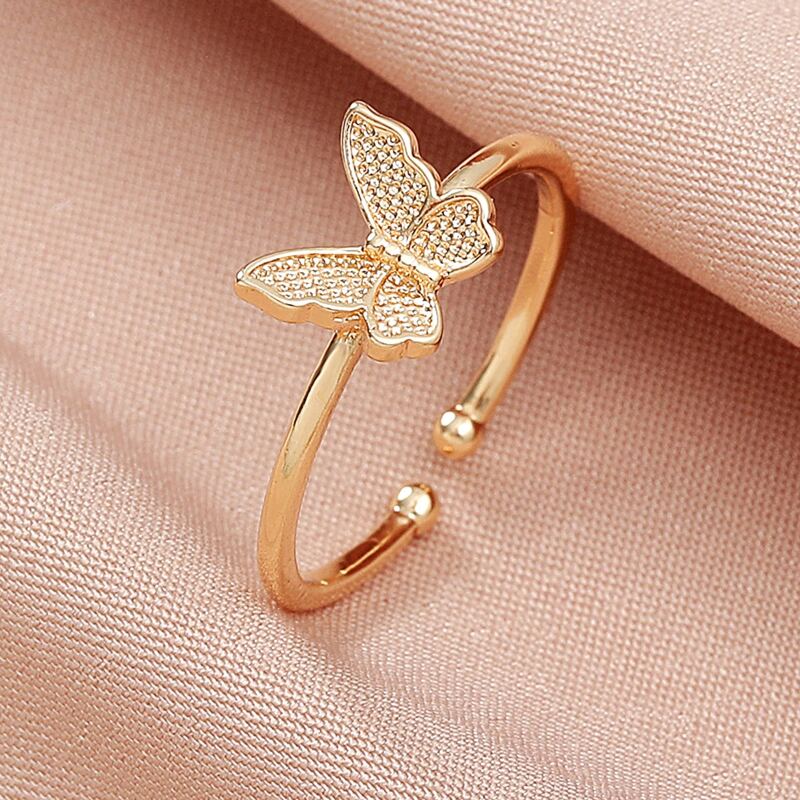 

Butterfly Decor Cuff Ring, Gold