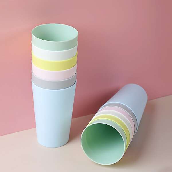 

6pcs Solid Color Cup, Multicolor