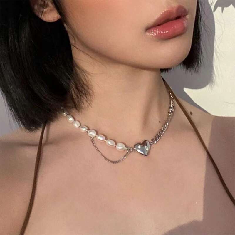 

Heart Chain Necklace, Silver