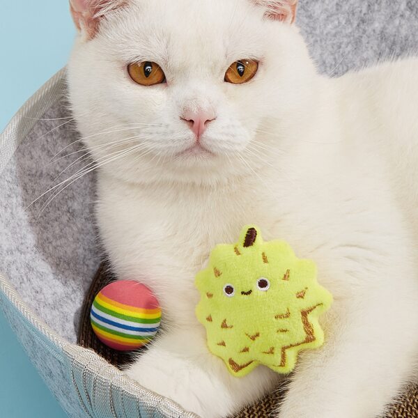 

2pcs Cartoon Pet Plush Toy Set, Multicolor
