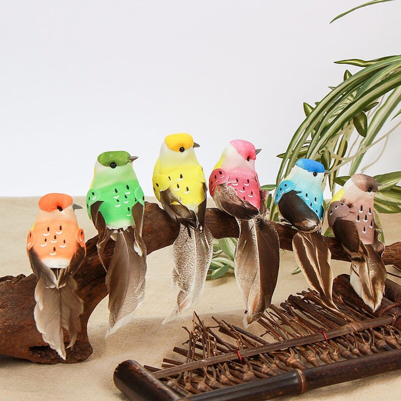 

6pcs Random Bird Ornament, Multicolor