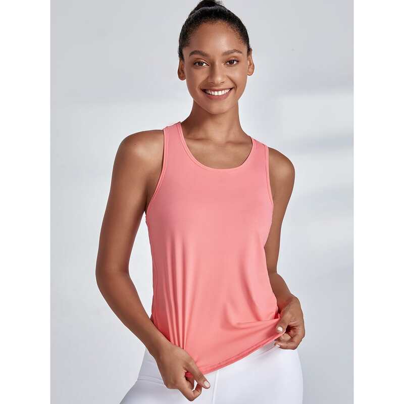 

Solid Ruched Back Sports Tank Top, Watermelon pink