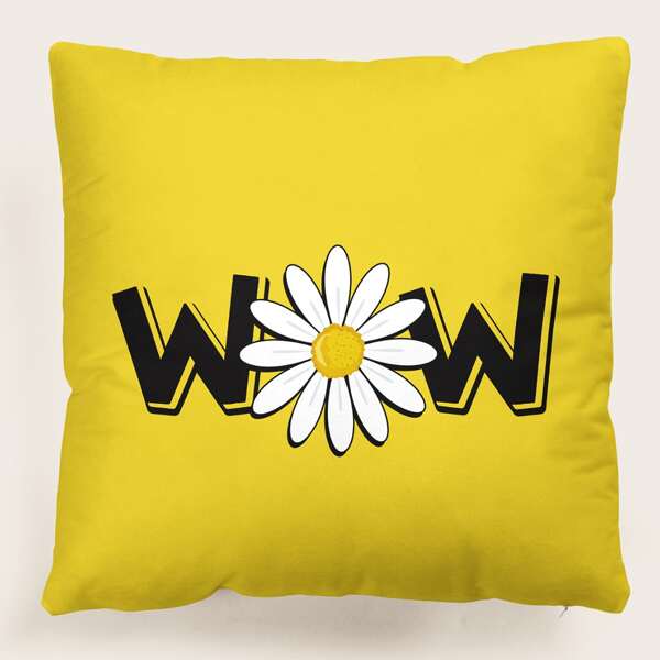 

Daisy Print Cushion Cover Without Filler, Multicolor