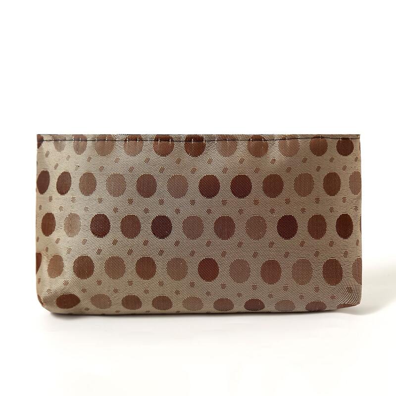 

Polka Dot Zipper Makeup Bag, Brown