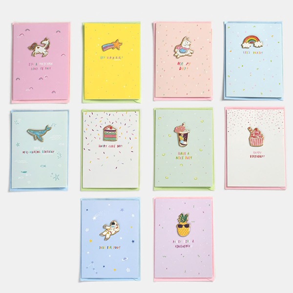 

10pcs Cartoon Graphic Greeting Card, Multicolor