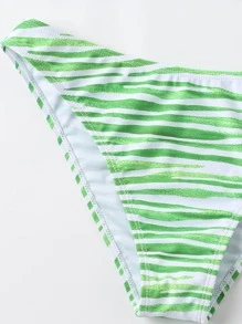 Zebra Striped V Wired Bikini - Multicolor - View 3