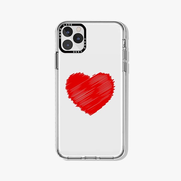 

Heart Print Phone Case, Clear