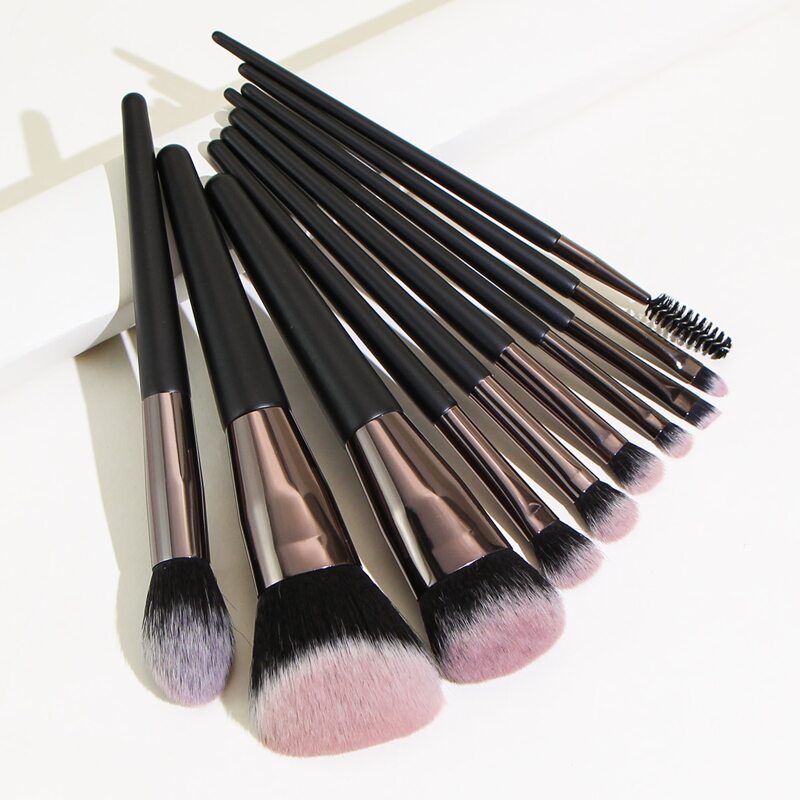 

10pcs Makeup Brush Set, Black