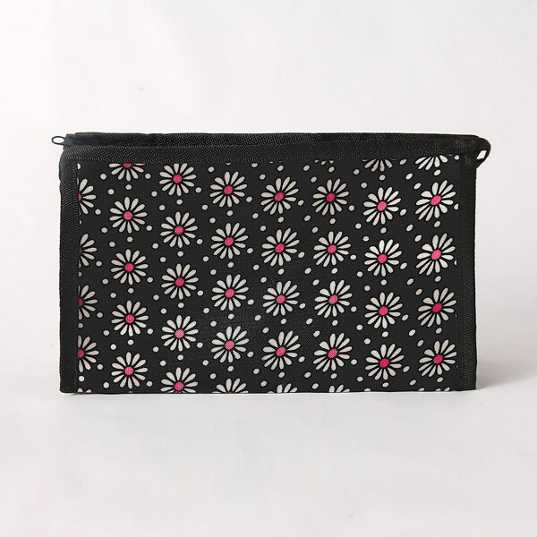 

Daisy Pattern Zipper Makeup Bag, Multicolor