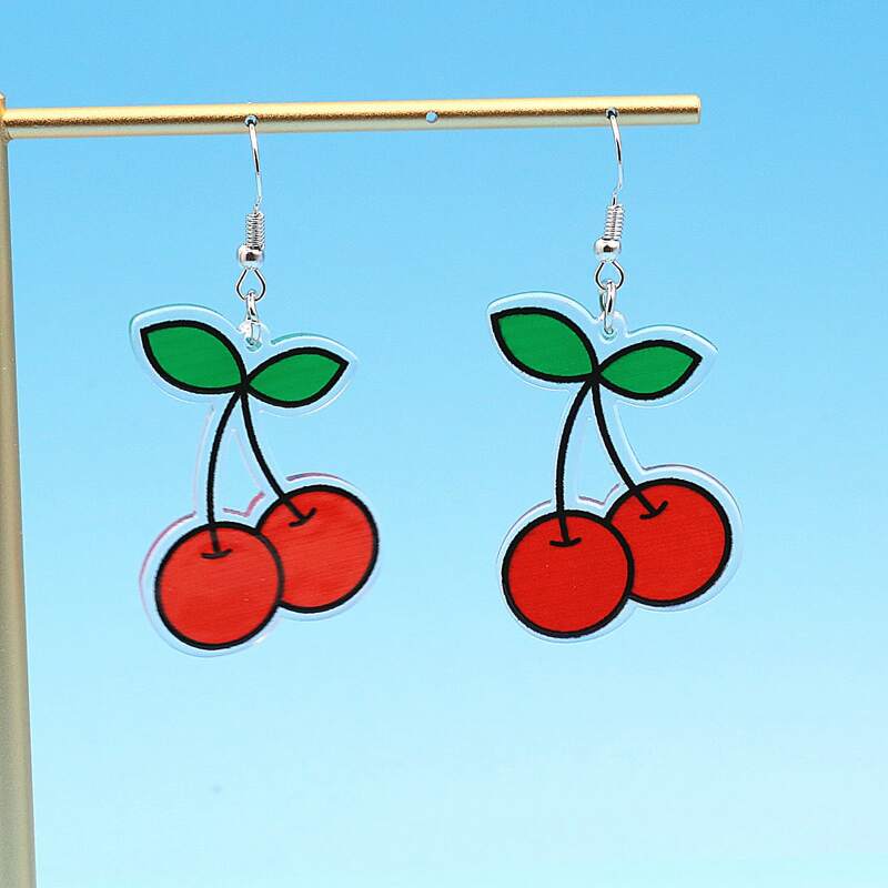 

Cherry Drop Earring, Red