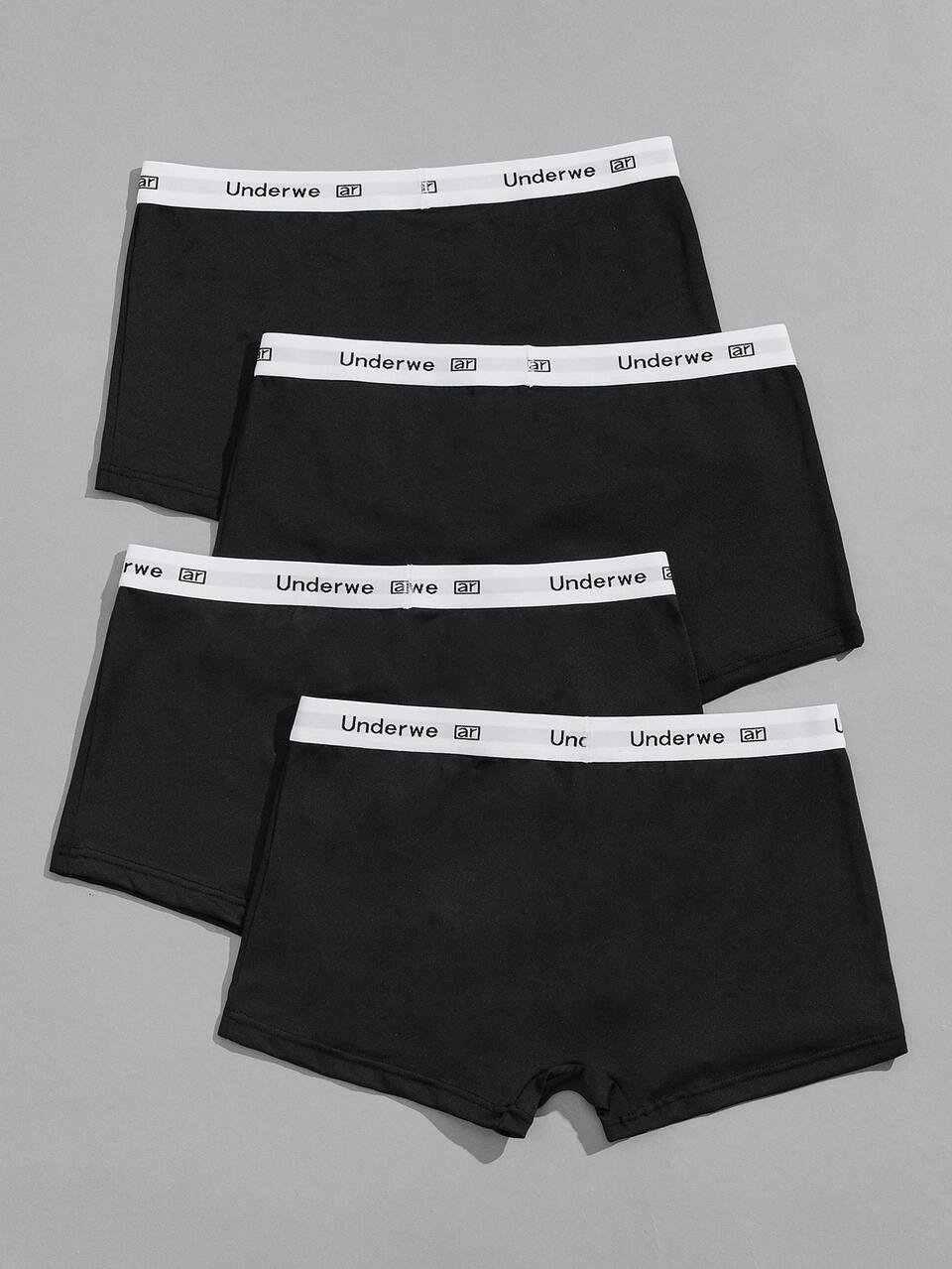 Men 4pcs Letter Graphic Boxer Brief