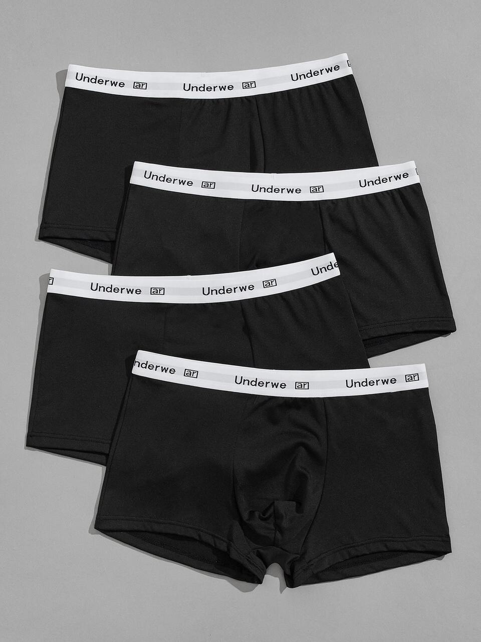 Men 4pcs Letter Graphic Boxer Brief