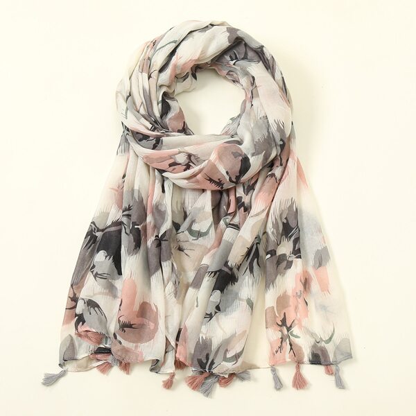 

Tassel Decor Scarf, Multicolor