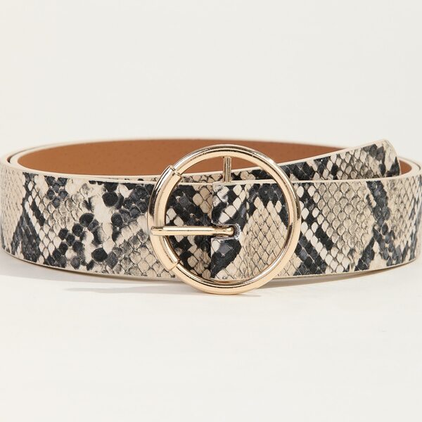 

Round Buckle Belt With Hole Punch, Multicolor